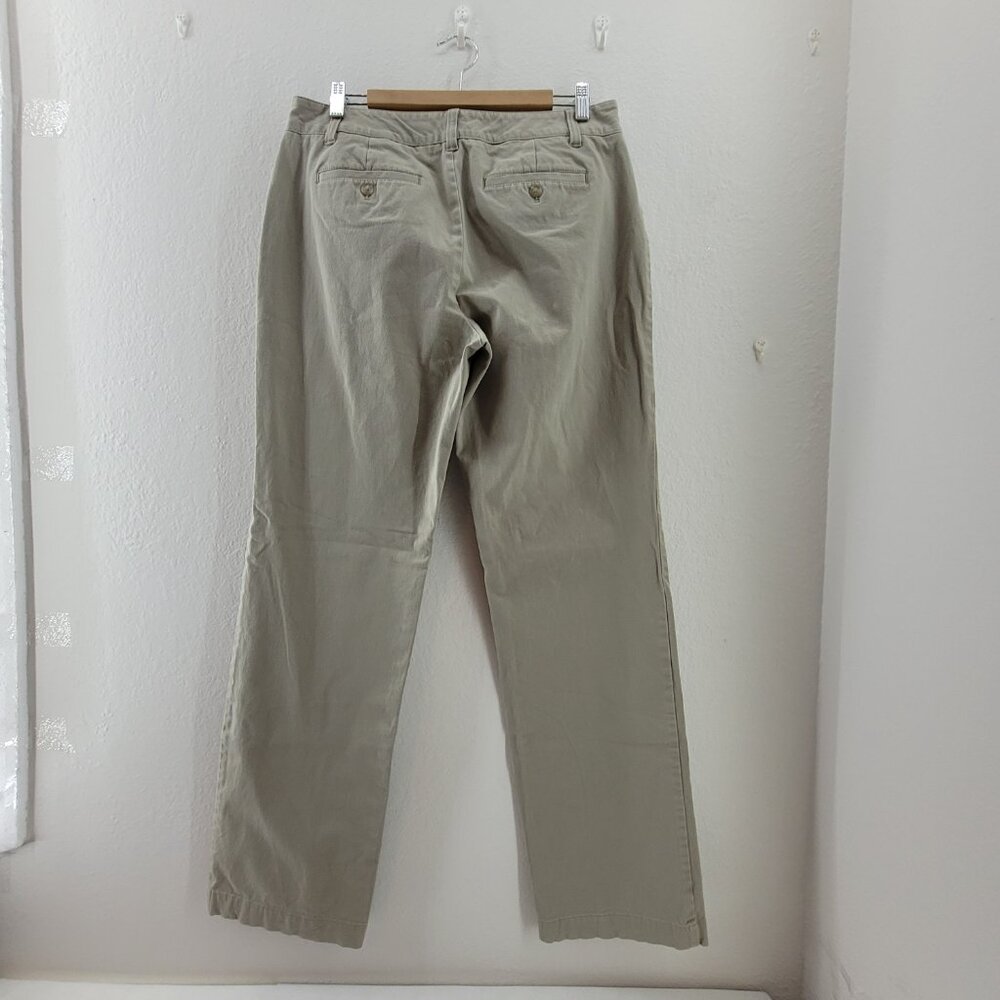 Eddie Bauer Pants Women's 12 TALL Khaki Tan Slightly Curvy Fit Cotton Twill - Picture 3 of 12